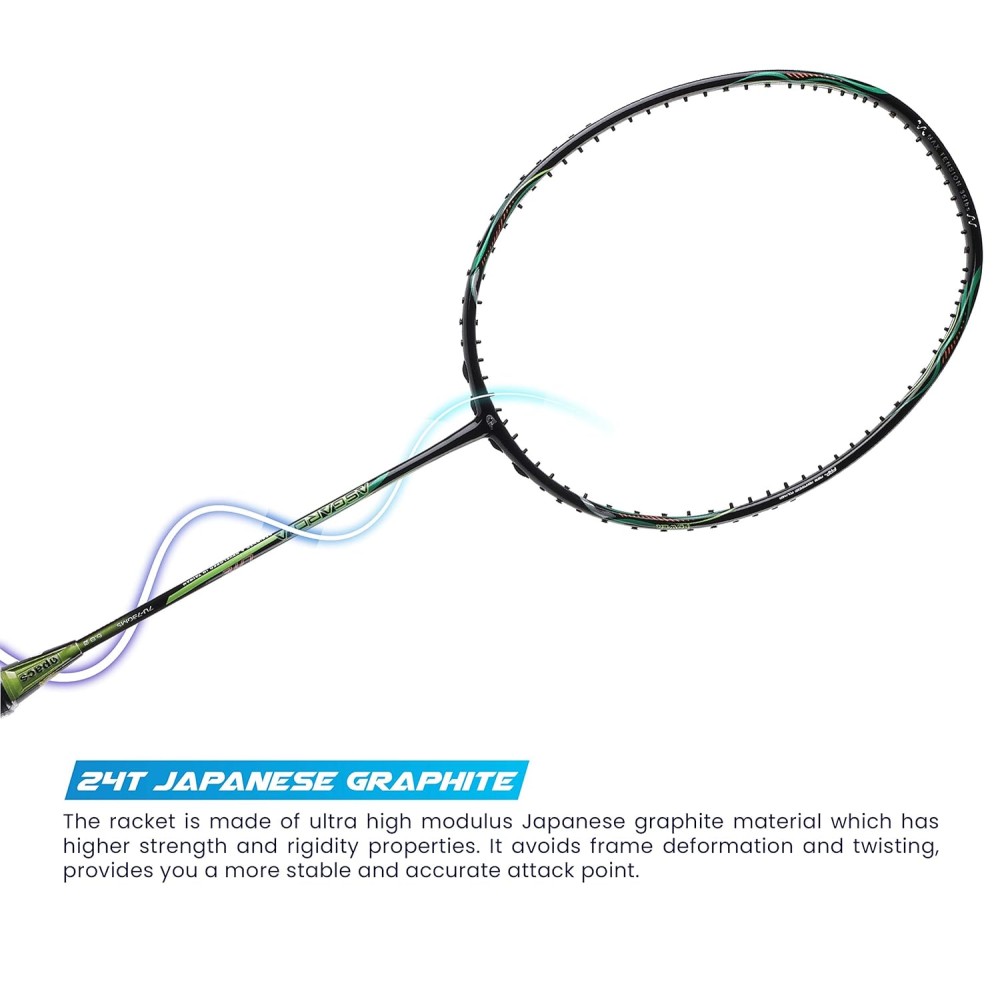 Apacs Asgardia Lite Badminton Racket (Black Green) Apacs Asgardia Lite Badminton Racket (Black Green)