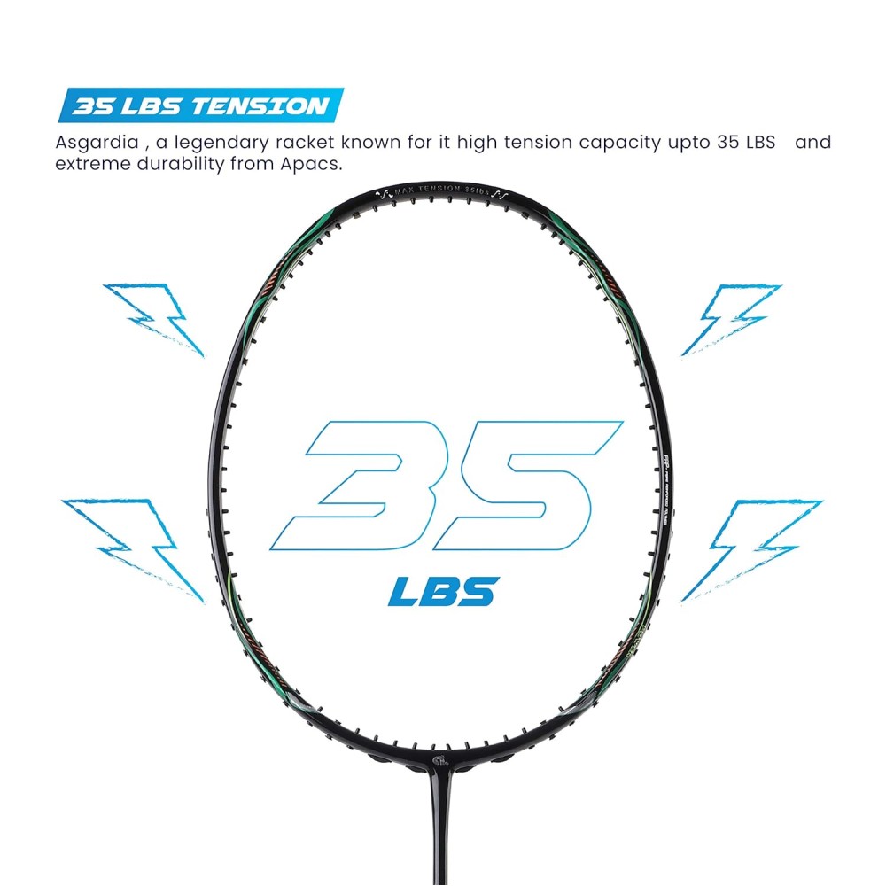 Apacs Asgardia Lite Badminton Racket (Black Green) Apacs Asgardia Lite Badminton Racket (Black Green)