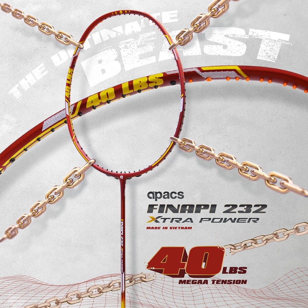 Apacs Finapi 232 XTRA Power Badminton Racket (Red Black)