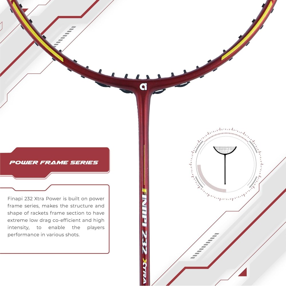 Apacs Finapi 232 XTRA Power Badminton Racket (Red/Gold) Apacs Finapi 232 XTRA Power Badminton Racket (Red/Gold)