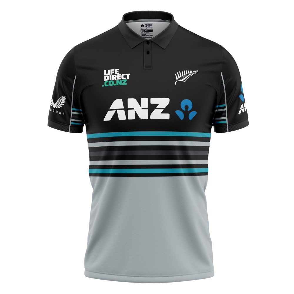 New Zealand ODI World Cup 2025 Half Sleeves Cricket Fan Jersey - 100% Dryfit Polyester - With Name Personalisation New Zealand ODI World Cup 2025 Half Sleeves Cricket Fan Jersey - 100% Dryfit Polyester - With Name Personalisation