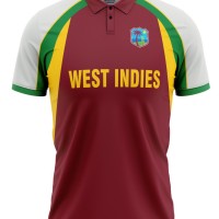 West Indies T20 World Cup 2007 Half Sleeves Cricket Fan Jersey - 100% Dryfit Polyester - With Name Personalization