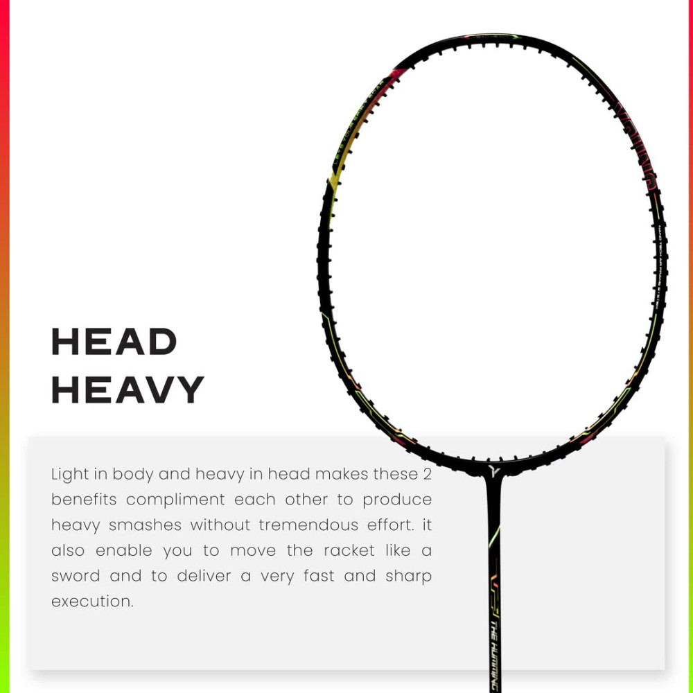 Young The Humming Bird Black Green Red Badminton Racket + R2 Black Blue Kitbag Combo