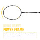 Young Fury X Power (Full Graphite, 30 LBS) Unstrung Badminton Racquet with Full Cover (Black Gold)