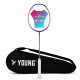 Young Y Flash iSpeed (30T Top Grade Japanese Graphite, 32LBS) Aero Hexa Frame, Head Heavy Badminton Racket with Customization and Full Cover (White Blue)