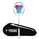 Young Y Flash iSpeed (30T Top Grade Japanese Graphite, 32LBS) Aero Hexa Frame, Head Heavy Badminton Racket with Customization and Full Cover (White Blue)