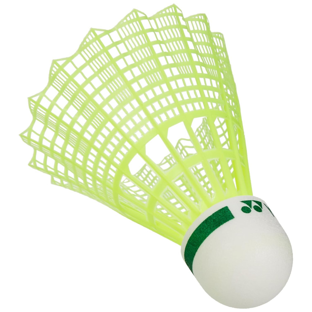 Yonex Mavis 10 Nylon Shuttlecock, Yellow, Pack of 6 | Made in Japan (Green Cap)