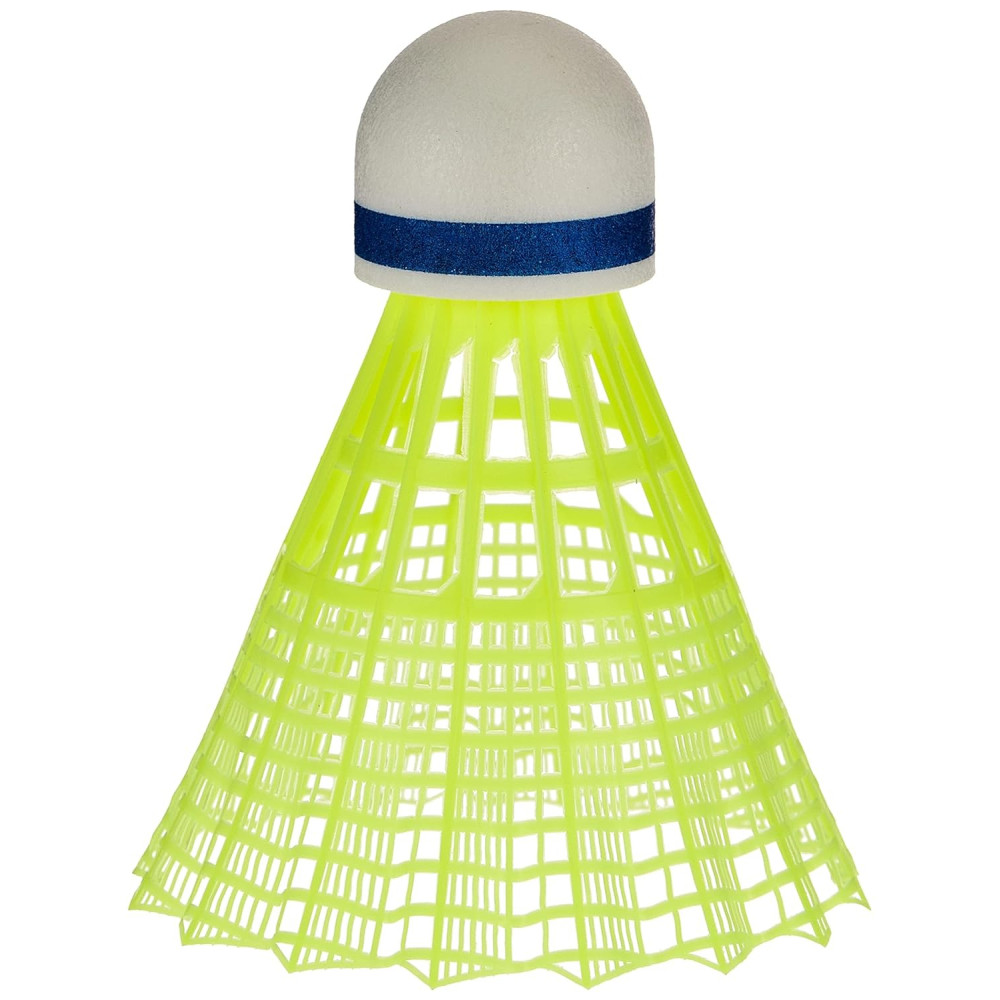 Yonex Mavis 10 Nylon Shuttlecock, Yellow, Pack of 6 | Made in Japan (Green Cap)