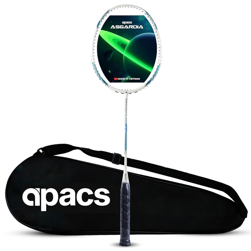 Apacs Asgardia Control (73 grams Ultra Lightweight) Made in Vietnam | Japanese Graphite Unstrung Badminton Racket with Full Cover | G2-4 1/8 inches (Orange)