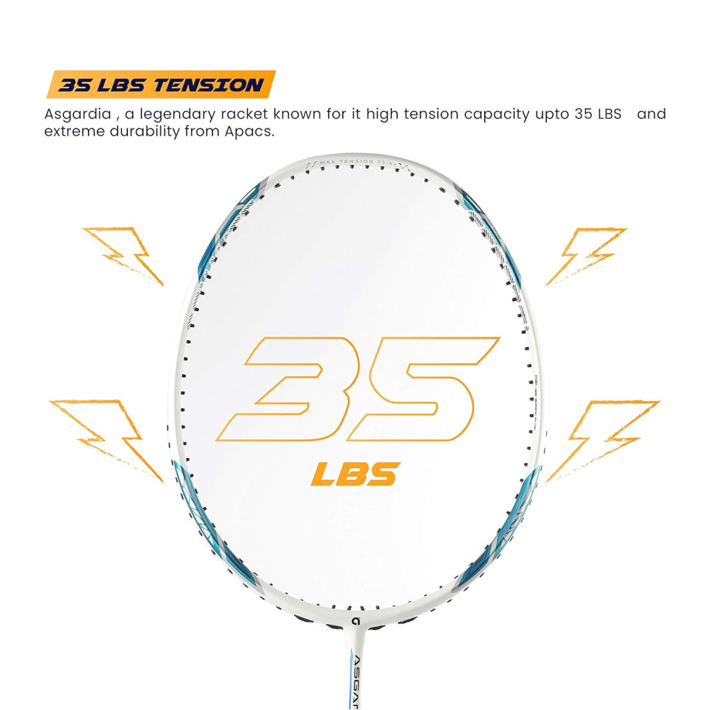 Apacs Asgardia Control (73 grams Ultra Lightweight) Made in Vietnam | Japanese Graphite Unstrung Badminton Racket with Full Cover | G2-4 1/8 inches (Orange)