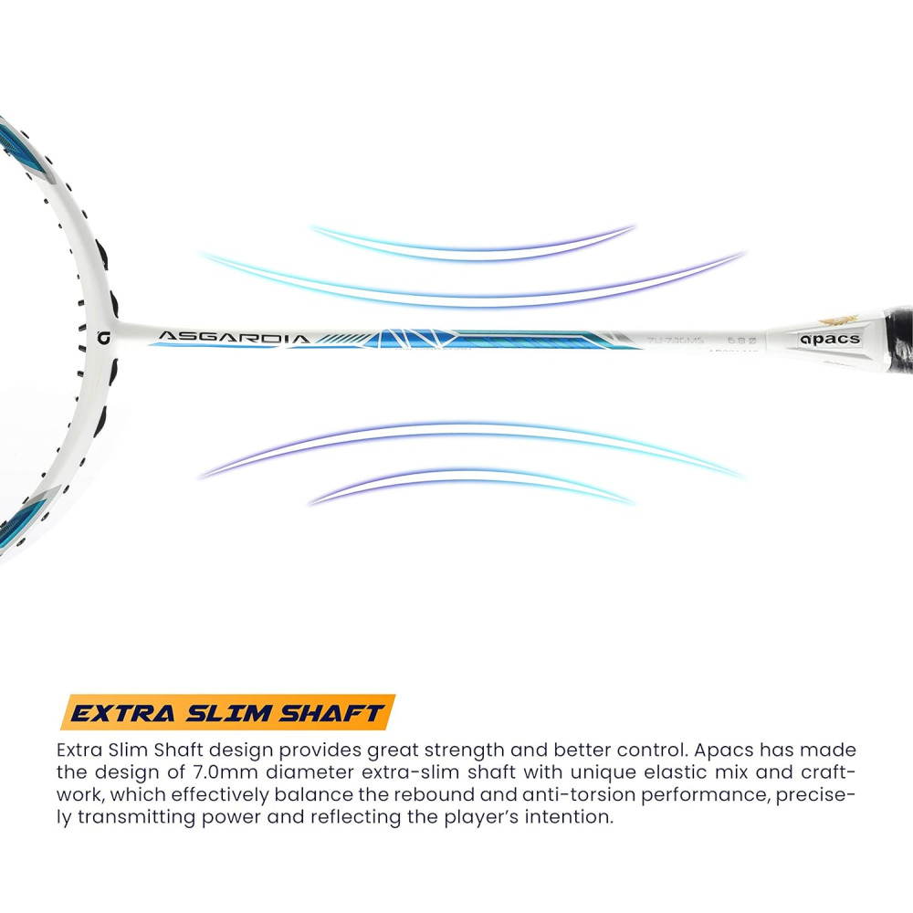 Apacs Asgardia Control (73 grams Ultra Lightweight) Made in Vietnam | Japanese Graphite Unstrung Badminton Racket with Full Cover | G2-4 1/8 inches (Orange)