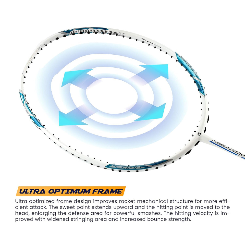 Apacs Asgardia Control (73 grams Ultra Lightweight) Made in Vietnam | Japanese Graphite Unstrung Badminton Racket with Full Cover | G2-4 1/8 inches (Orange)