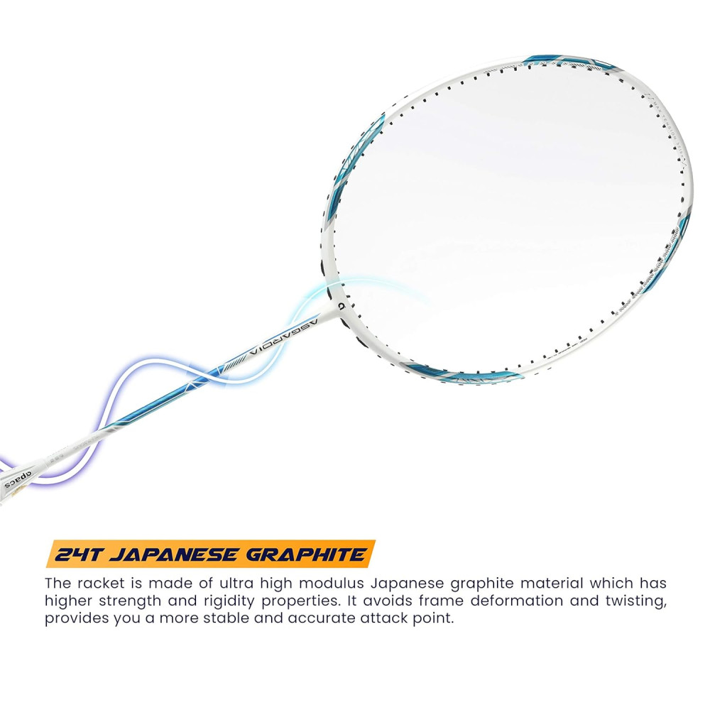 Apacs Asgardia Control (73 grams Ultra Lightweight) Made in Vietnam | Japanese Graphite Unstrung Badminton Racket with Full Cover | G2-4 1/8 inches (Orange)