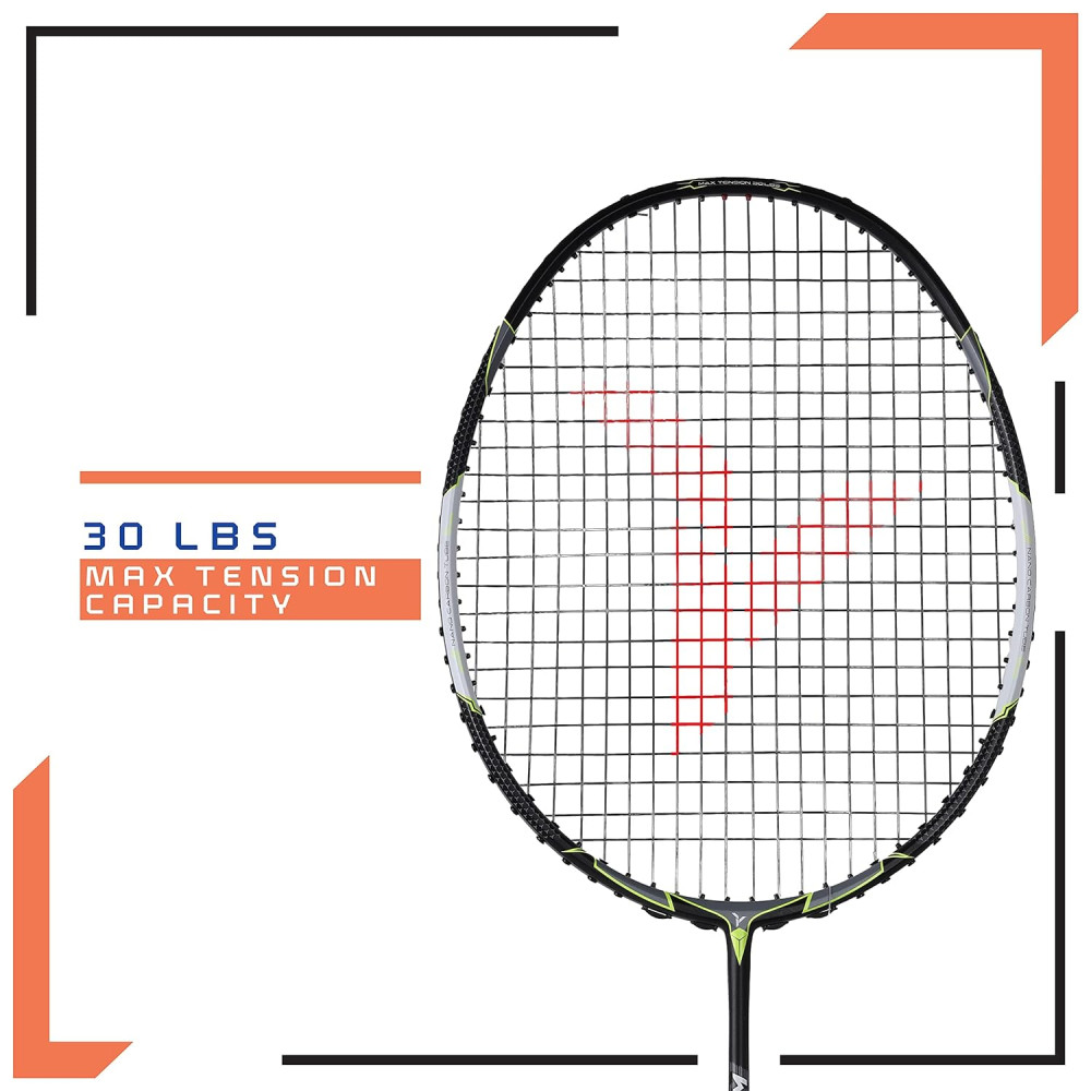 Young Wing Light 73 (73g, 30LBS) Strung Badminton Racquet with Full Cover (Black Green)