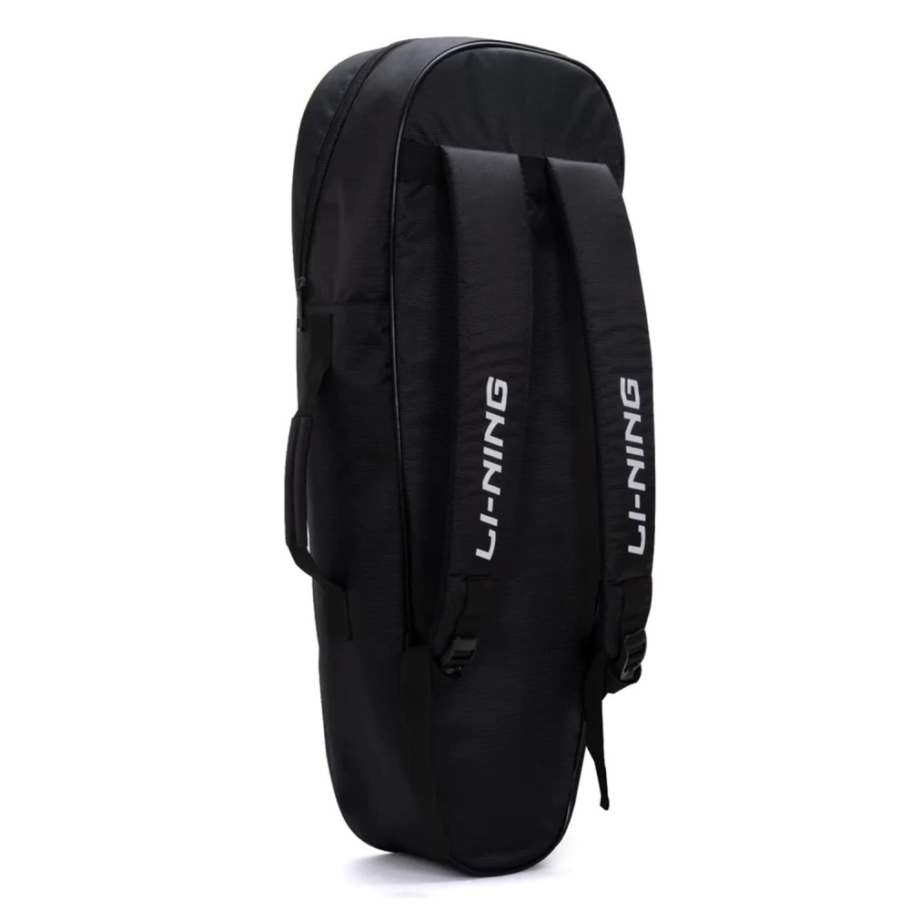 Li-Ning All Star Single Zip Polyester Badminton Kit Bag (Black, Large) | Dedicated Compartments | Unisex - Men, Boys, Girls, Women