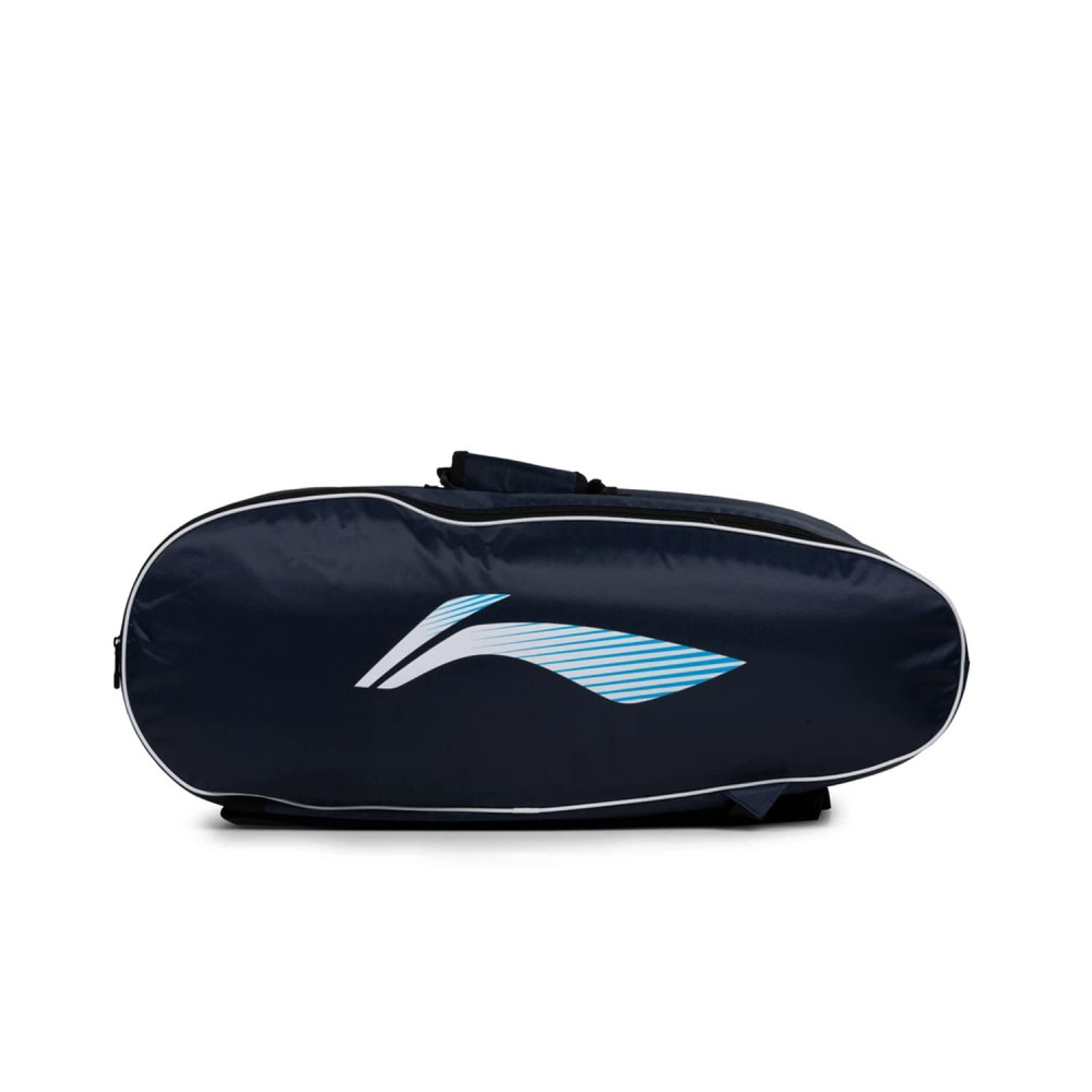 Li-Ning Spike Triple Compartment with Side Pouch (9 in 1) Badminton Kit Bag (Navy/Turquoise Blue)