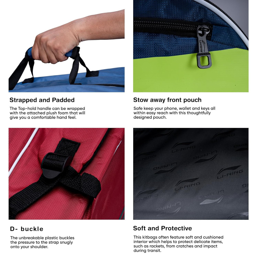 Li-Ning Blaze Triple Zipper Polyester Badminton Kit Bag