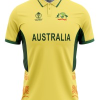 Australia ODI World Cup 2023 Half Sleeves Cricket Fan Jersey - 100% Dryfit Polyester - With Name Personalisation