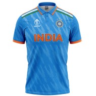 India Blue ODI World Cup 2023 Half Sleeves Cricket Fan Jersey - 100% Dryfit Polyester - With Name Personalisation