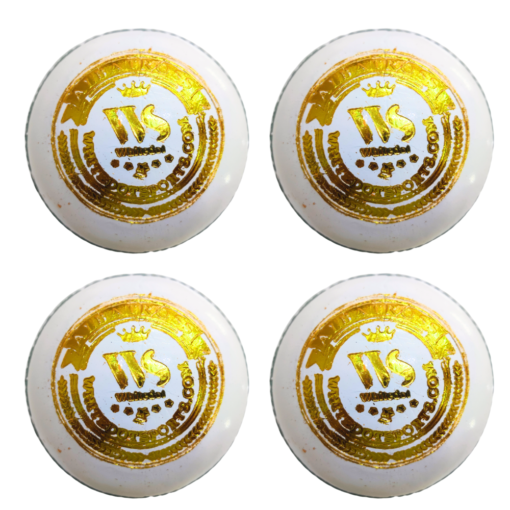 Whitedot Albatross Cricket Leather Ball - White - 40 Over