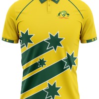 Australia Half Sleeves Cricket Fan Jersey - 100% Dryfit Polyester - With Name Personalization