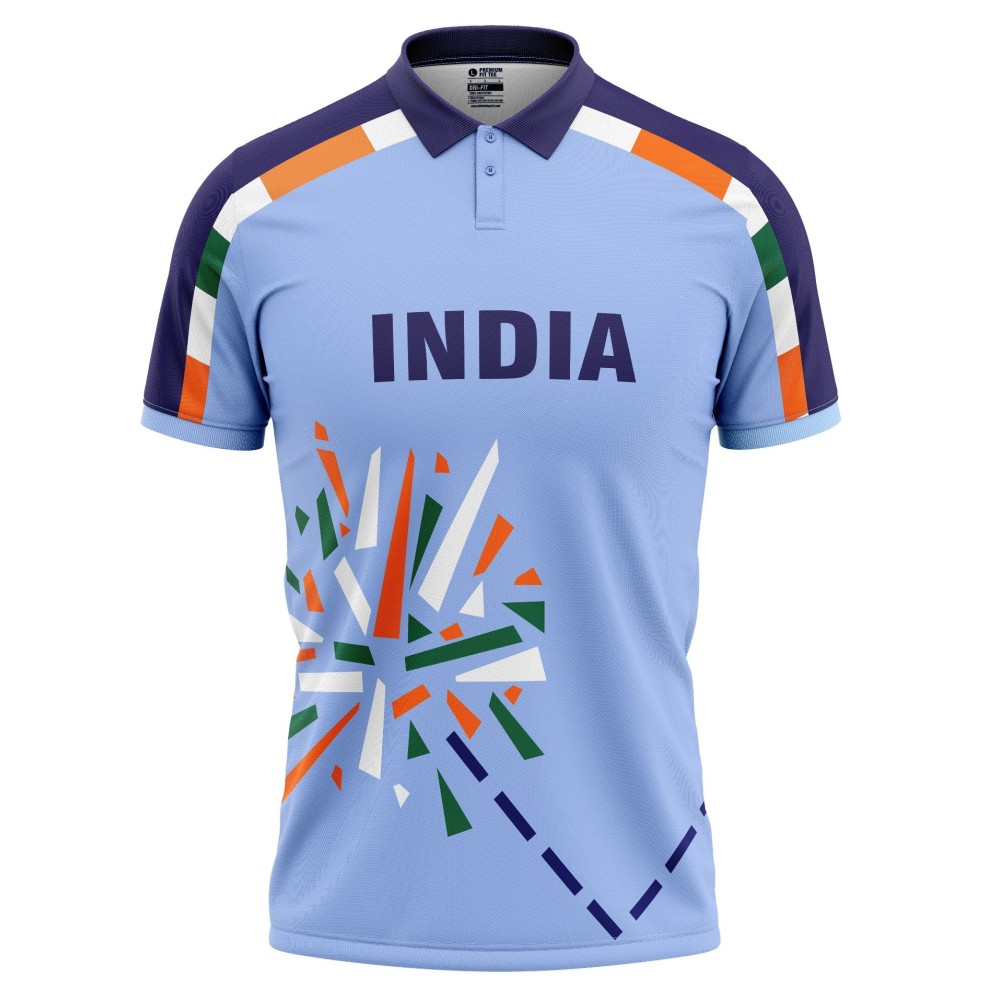 India 1996 ICC Champions Trophy Half Sleeves Cricket Fan Jersey - 100% Dryfit Polyester - With Name Personalisation India 1996 ICC Champions Trophy Half Sleeves Cricket Fan Jersey - 100% Dryfit Polyester - With Name Personalisation