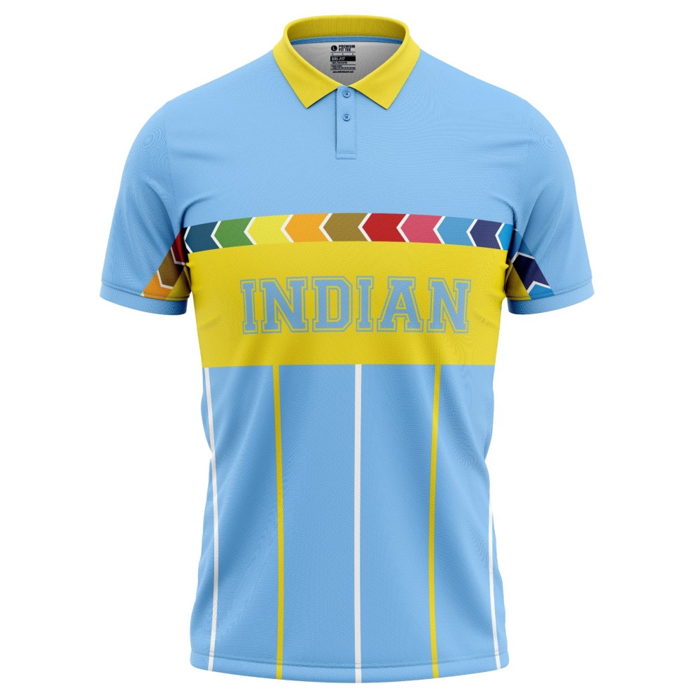 India Blue ICC World Cup 1996 Half Sleeves Cricket Fan Jersey - 100% Dryfit Polyester - With Name Personalization India Blue ICC World Cup 1996 Half Sleeves Cricket Fan Jersey - 100% Dryfit Polyester - With Name Personalization