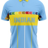 India Blue ICC World Cup 1996 Half Sleeves Cricket Fan Jersey - 100% Dryfit Polyester - With Name Personalization