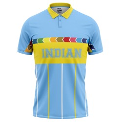India Blue ICC World Cup 1996 Half Sleeves Cricket Fan Jersey - 100% Dryfit Polyester - With Name Personalization