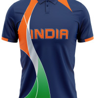 India T20 World Cup 2009 Half Sleeves Cricket Fan Jersey - 100% Dryfit Polyester - With Name Personalization