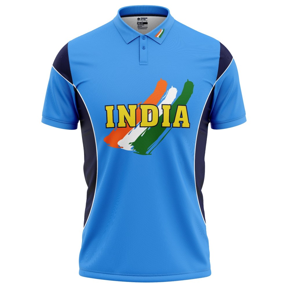 India ICC World Cup 2003 Half Sleeves Cricket Fan Jersey - 100% Dryfit Polyester - With Name Personalization India ICC World Cup 2003 Half Sleeves Cricket Fan Jersey - 100% Dryfit Polyester - With Name Personalization