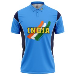 India ICC World Cup 2003 Half Sleeves Cricket Fan Jersey - 100% Dryfit Polyester - With Name Personalization