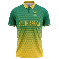 South Africa 2022 ICC World Cup Half Sleeves Cricket Fan Jersey - 100% Dryfit Polyester - With Name Personalisation