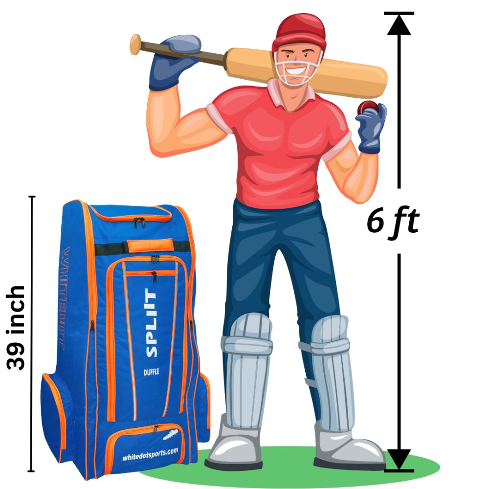 Whitedot Spliit Blue Duffle Cricket Kitbag - Non Wheelie