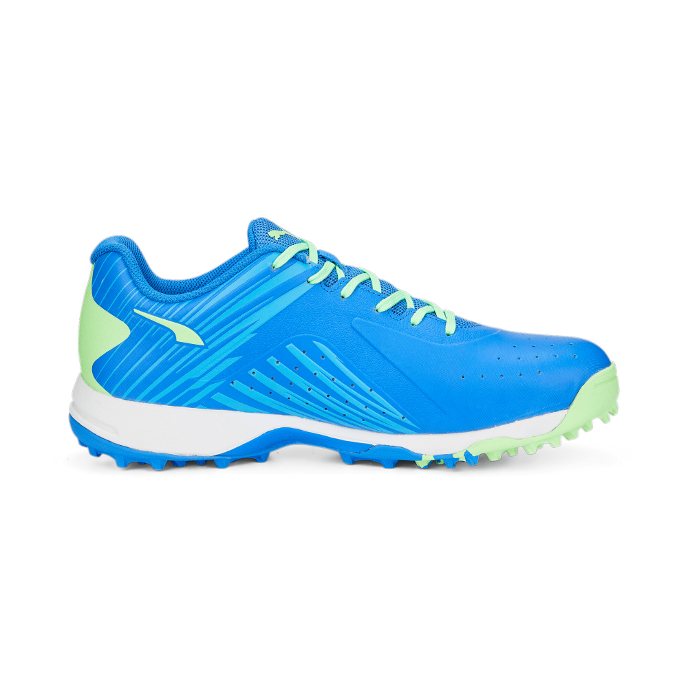 Puma x one8 22 FH Rubber Unisex Cricket Shoes - Bluemazing-Elektro Green-Puma White