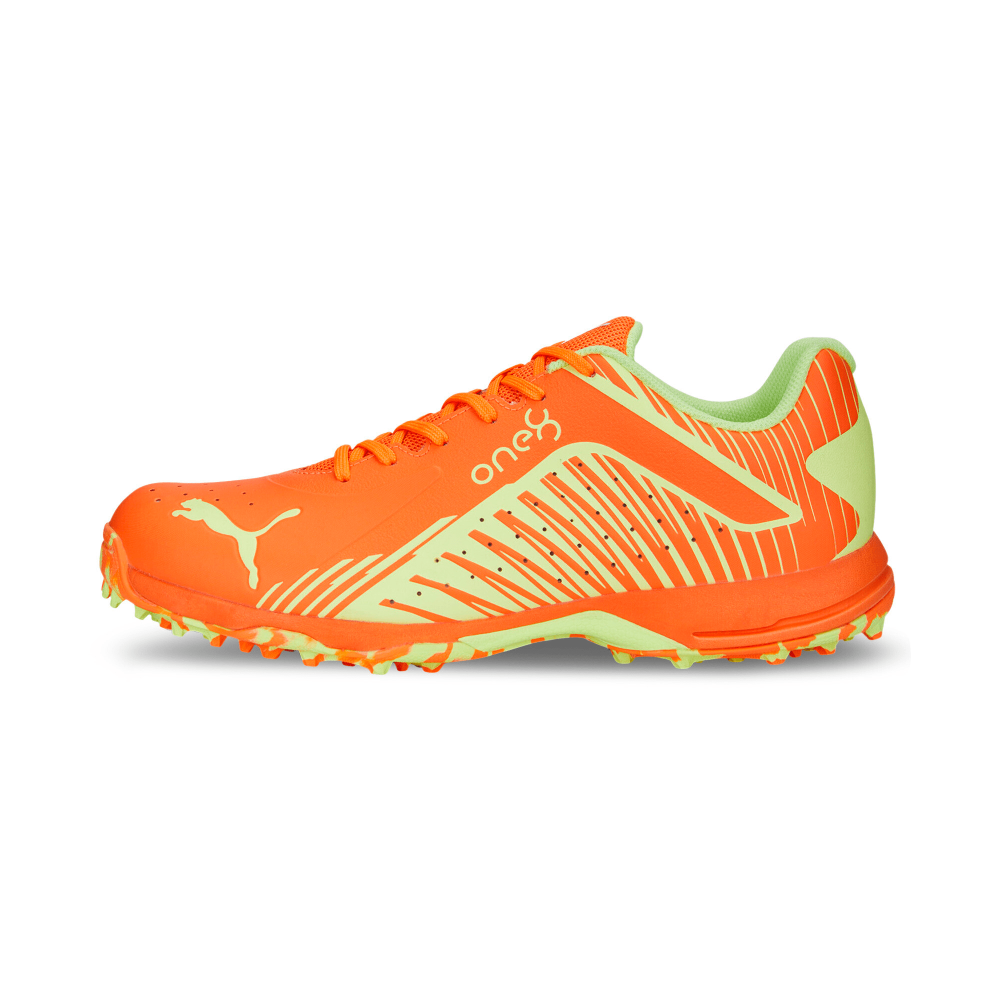 Puma x one8 22 FH Rubber Unisex Cricket Shoes - Ultra Orange-Fast Yellow