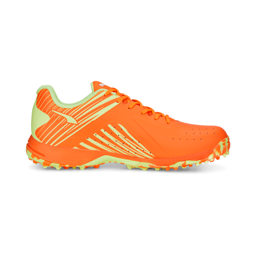 Puma x one8 22 FH Rubber Unisex Cricket Shoes - Ultra Orange-Fast Yellow