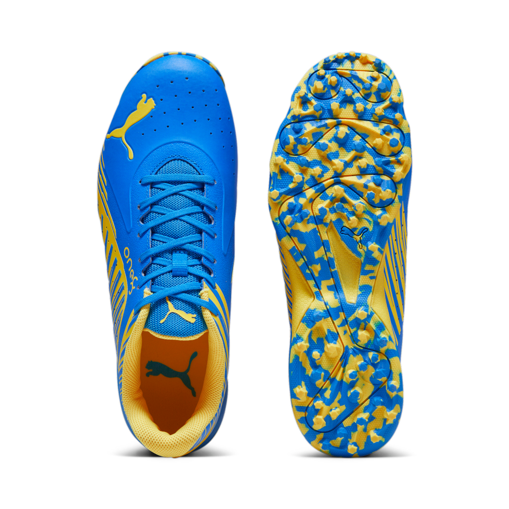 Puma x one8 22 FH Rubber Unisex Cricket Shoes - Ultra Blue-Yellow Blaze-PUMA White