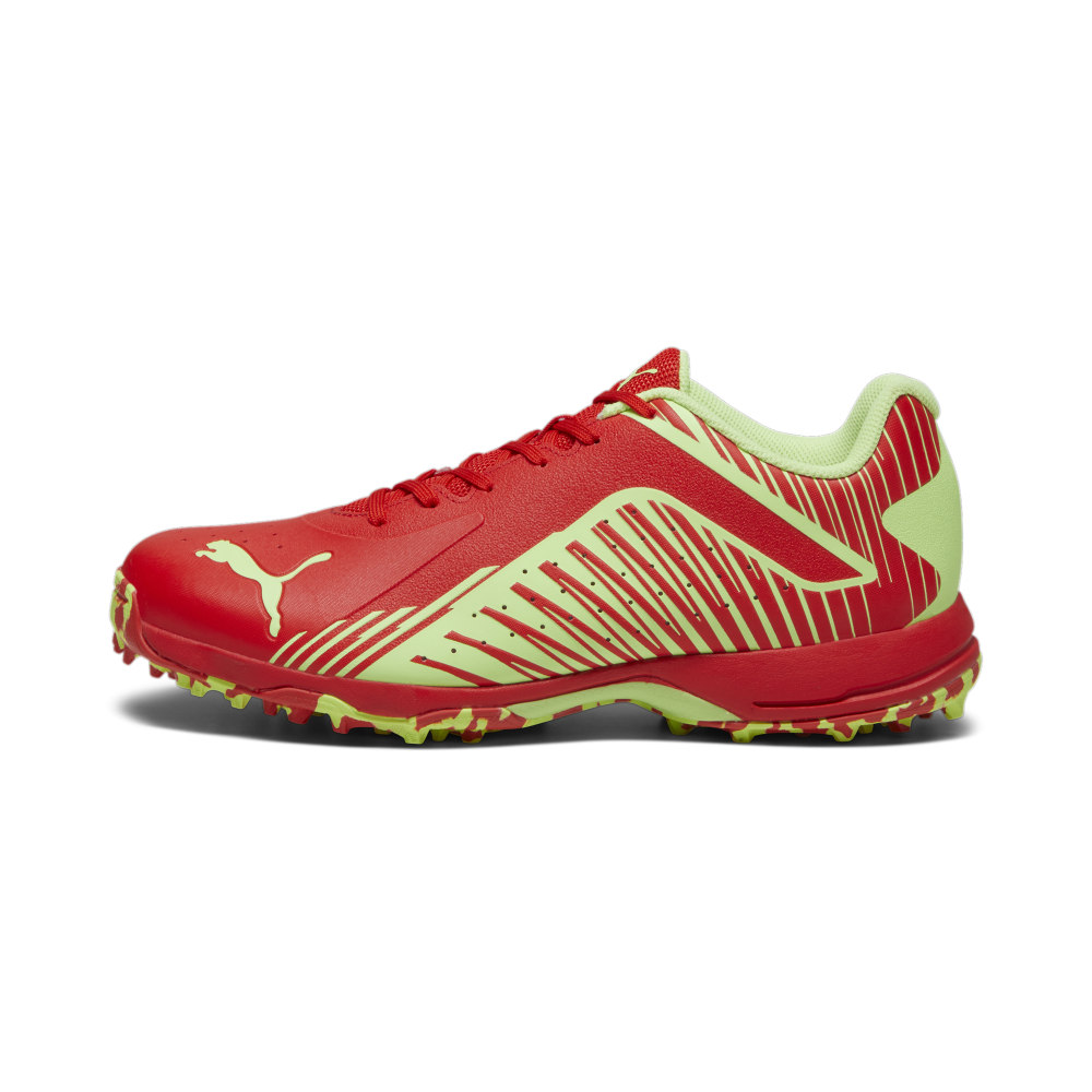 Puma 22 FH Rubber Unisex Cricket Shoes - Red-Speed Green
