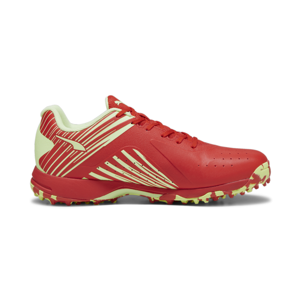 Puma 22 FH Rubber Unisex Cricket Shoes - Red-Speed Green