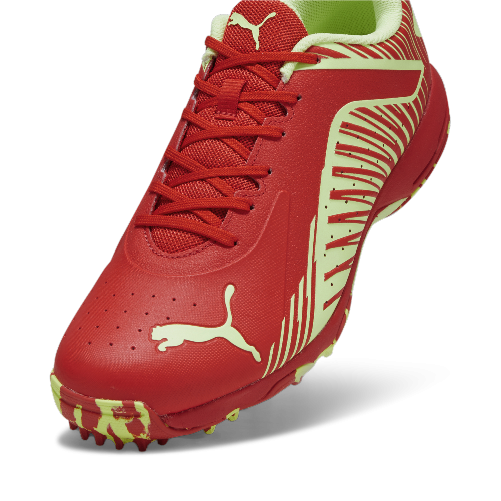 Puma 22 FH Rubber Unisex Cricket Shoes - Red-Speed Green