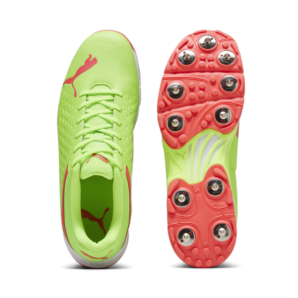 Puma 22.2 Spike Unisex Cricket Shoes - Green-Parakeet Green-Fire Orchid