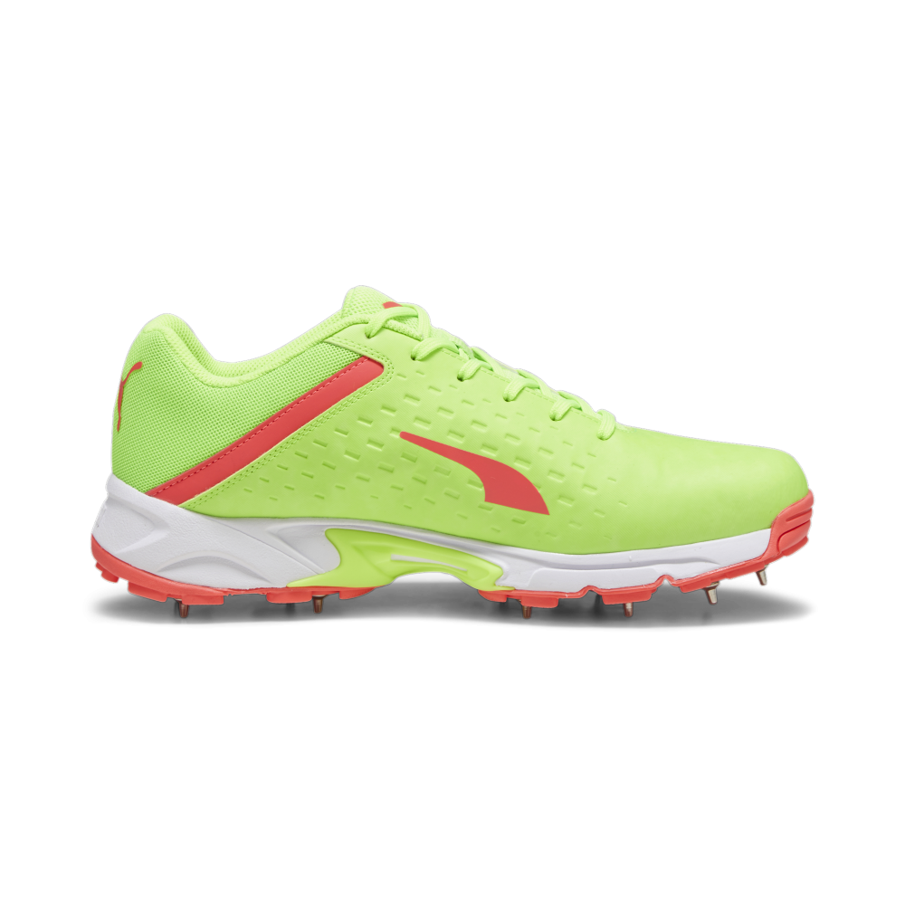 Puma 22.2 Spike Unisex Cricket Shoes - Green-Parakeet Green-Fire Orchid