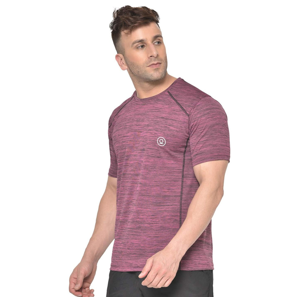 Whitedot FlexFit Round Neck Regular Dry Fit Gym Sports T-Shirt - Magenta