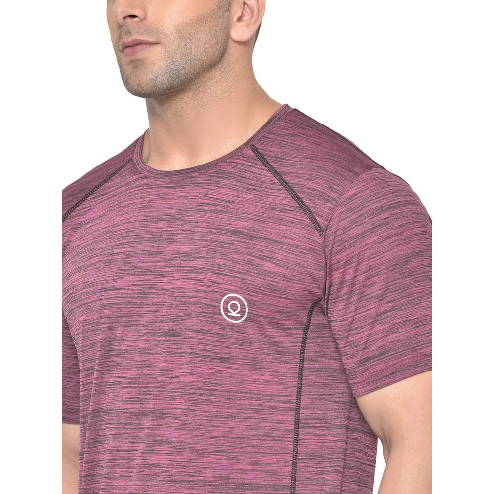 Whitedot FlexFit Round Neck Regular Dry Fit Gym Sports T-Shirt - Magenta
